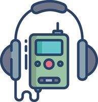 Audio Guide linear color illustration vector