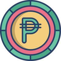 Peso linear color illustration vector