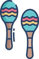 Maracas linear color illustration vector