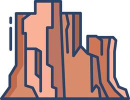tower karst linear color illustration vector