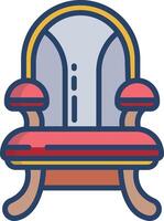 Throne linear color illustration vector