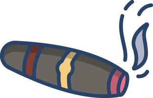 Cigar linear color illustration vector