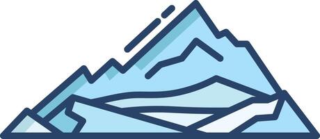 ice mountain linear color illustration vector