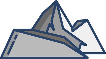 dark mountain linear color illustration vector