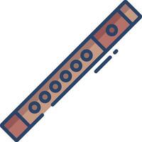 Flute linear color illustration vector