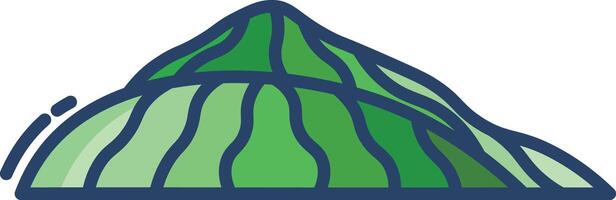 tea mountain linear color illustration vector