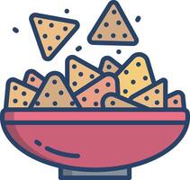 Nachos linear color illustration vector