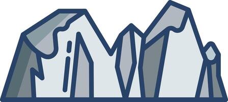 Block Mountain linear color illustration vector