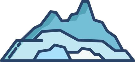 smoky mountain linear color illustration vector