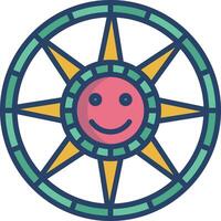 Maya Calendar linear color illustration vector