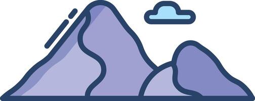 mountain linear color illustration vector