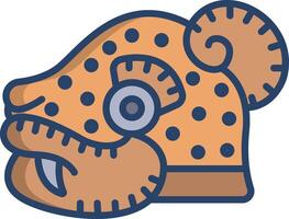 Ocelot linear color illustration vector
