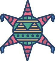 Pinata linear color illustration vector