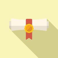 Diploma with ribbon and gold seal vector