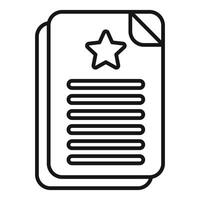 Papers with star rating symbol icon vector