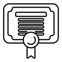 Official diploma with ribbon and seal icon vector