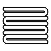 Stack of soft clean towels line art icon vector