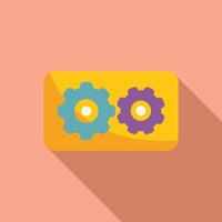 Concept showing two gears interlocked and rotating, representing a partnership vector