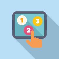 Choosing second option on tablet computer vector