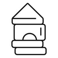 Building blocks creating toy house vector