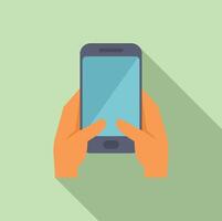 Hands holding smartphone browsing internet vector