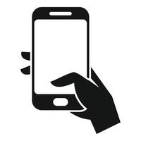 Hand scrolling on a smartphone, using a touch screen vector