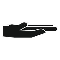Open empty hand giving gesture icon vector