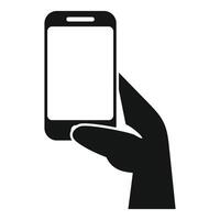 Hand is using a smartphone, possibly a business professional checking their messages vector