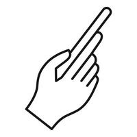 Hand pointing gesture outline icon vector