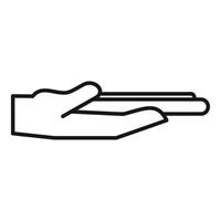Open hand holding a flat object vector
