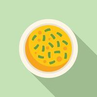 Enjoying a warm bowl of soup featuring vegetables vector