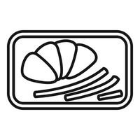 Simple line icon of food in plastic container vector