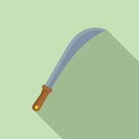 Curved gardener tool with wooden handle vector