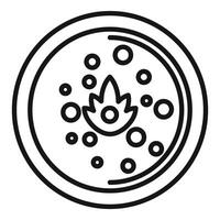 Simple line icon of a steaming hot bowl of soup, perfect for warming up on a cold day vector