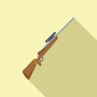 Hunting rifle with scope on yellow vector