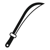 Sharp curved blade machete icon vector