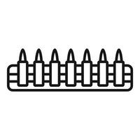 Bullets in a row forming a machine gun belt icon vector