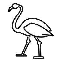 Standing flamingo minimalist line art vector