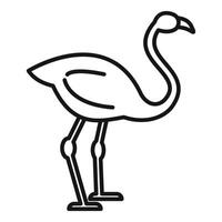 Standing flamingo line art minimalist icon vector