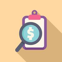 Magnifying glass exploring financial document vector
