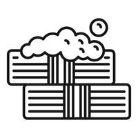 Stack of clean hotel towels with soap icon vector