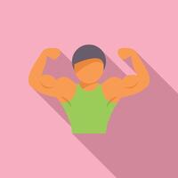 Bodybuilder flexing muscles icon design vector