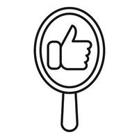 Searching for approval with magnifying glass vector