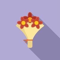 Bouquet of flowers wrapped in paper vector