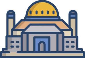 Governor house linear color illustration vector