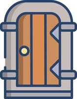 Castle linear color illustration vector
