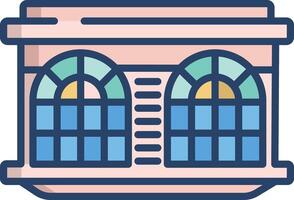 Rounded window linear color illustration vector