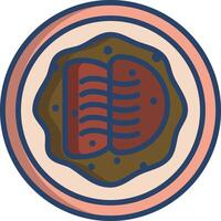Beef food linear color illustration vector