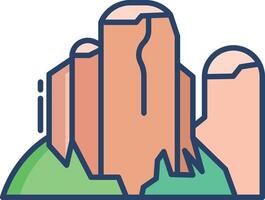 Mesa Mountain linear color illustration vector