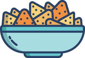 Nachos linear color illustration vector